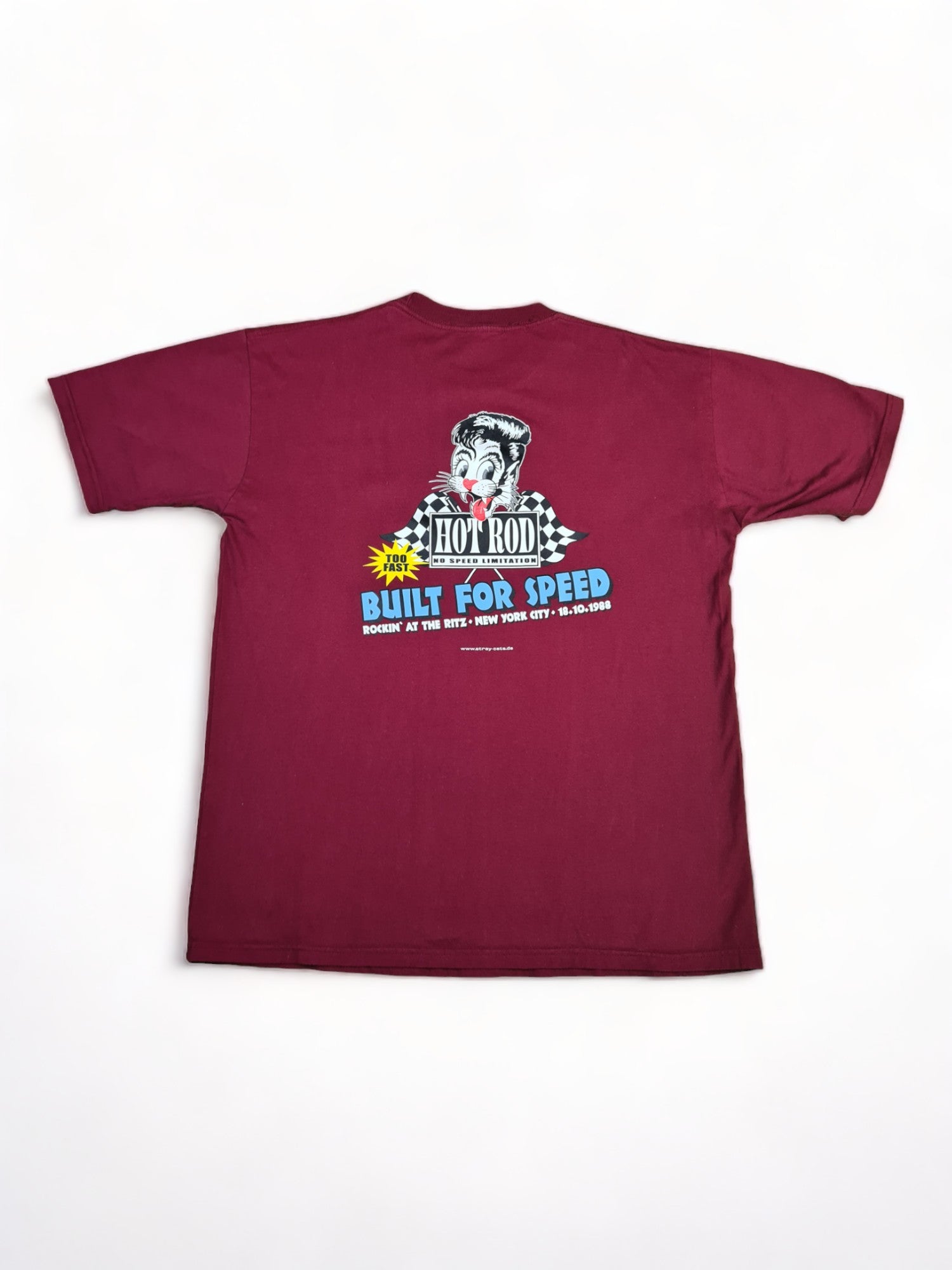 Vintage Bandshirt Stray Cats "Built for speed" 1988 Rot M-L