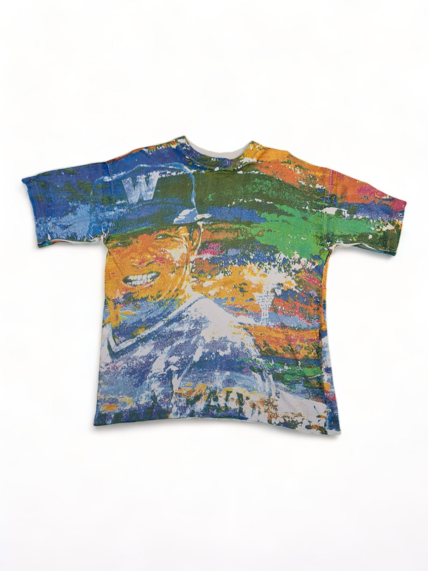 Rare! Vintage Shirt Seltene Hawaiianische Baseball Grafik 90er Jahre Single Stitch All Over Print Bunt M-L - RareRags
