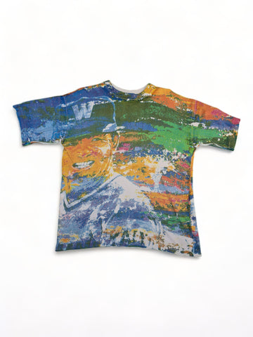 Rare! Vintage Shirt Seltene Hawaiianische Baseball Grafik 90er Jahre Single Stitch All Over Print Bunt M-L