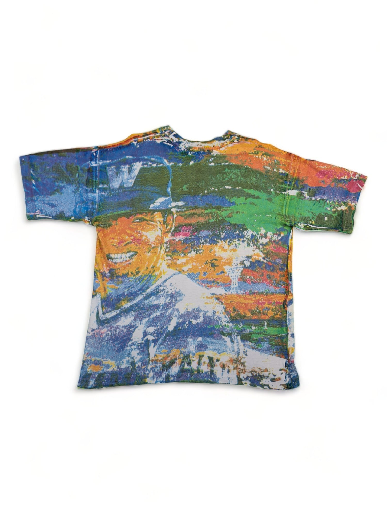 Rare! Vintage Shirt Seltene Hawaiianische Baseball Grafik 90er Jahre Single Stitch All Over Print Bunt M-L - RareRags