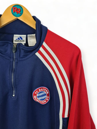 Adidas Pullover Mit 1/3 Reißverschluss FC Bayern München Dunkelblau Rot XL