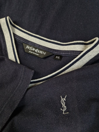 Vintage Yves Saint Laurent Shirt Basic Faded Dunkelblau XXL