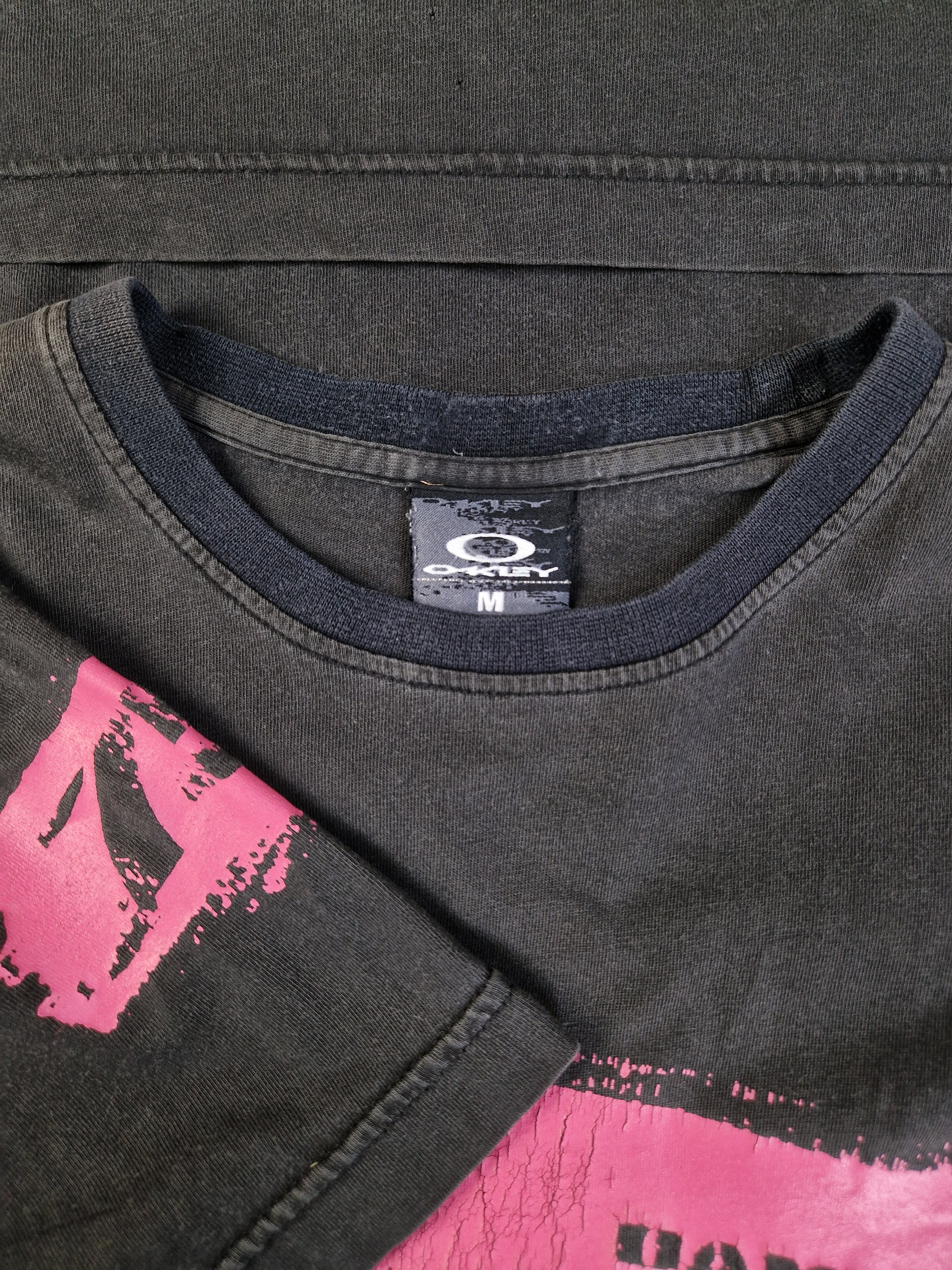 Vintage Oakly Shirt Gorpcore Faded Schwarz M - RareRags