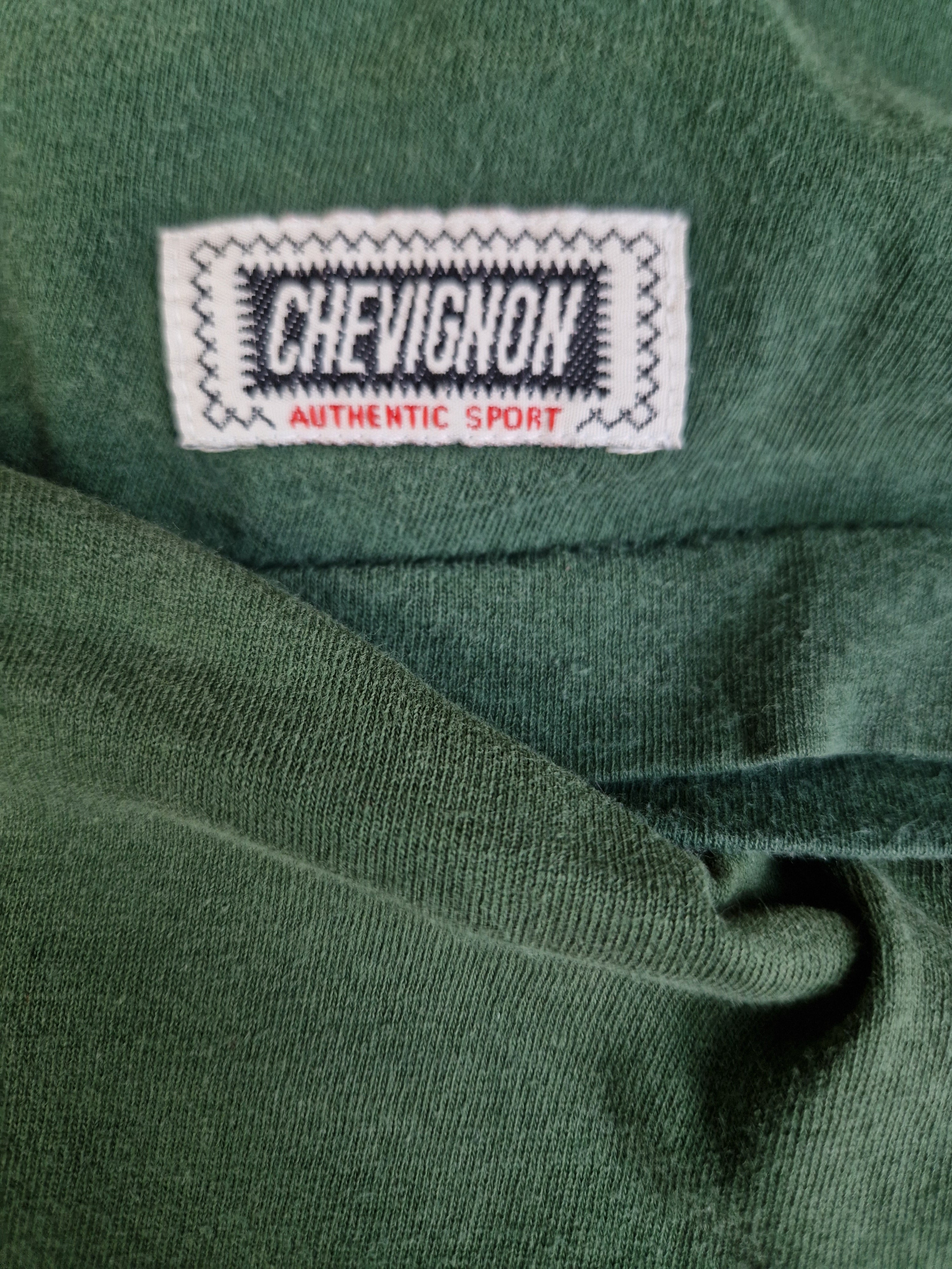 Vintage Chevignon Shirt "Braves" Single Stitched Faded Grün L-XL - RareRags
