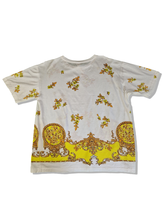 Vintage Versace Shirt Gold Print Made In Italy Weiß M-L