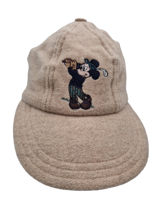 Vintage Donaldson Cap Mickey Golf Schurwolle Beige S