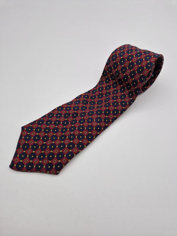 Vintage Burberrys Krawatte Seide Made In England Rot Blau