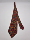 Vintage Burberrys Krawatte Seide Made In England Rot Grün