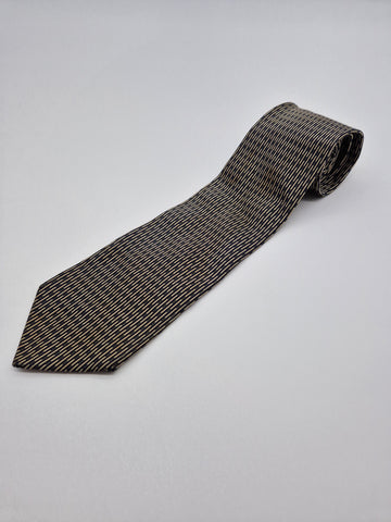 Vintage Yves Saint Laurent Krawatte Basic Pattern Seide Blau Hellbraun