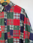 Vintage Linguadoca Patchworkhemd Unique Bunt L