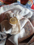 Vintage Flanellhemd Bunte Muster Blau Rot M-L