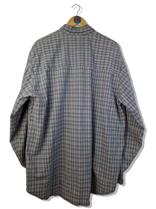 Vintage Levis Flanellhemd Kariert Made In Hong Kong Grau Weiß M