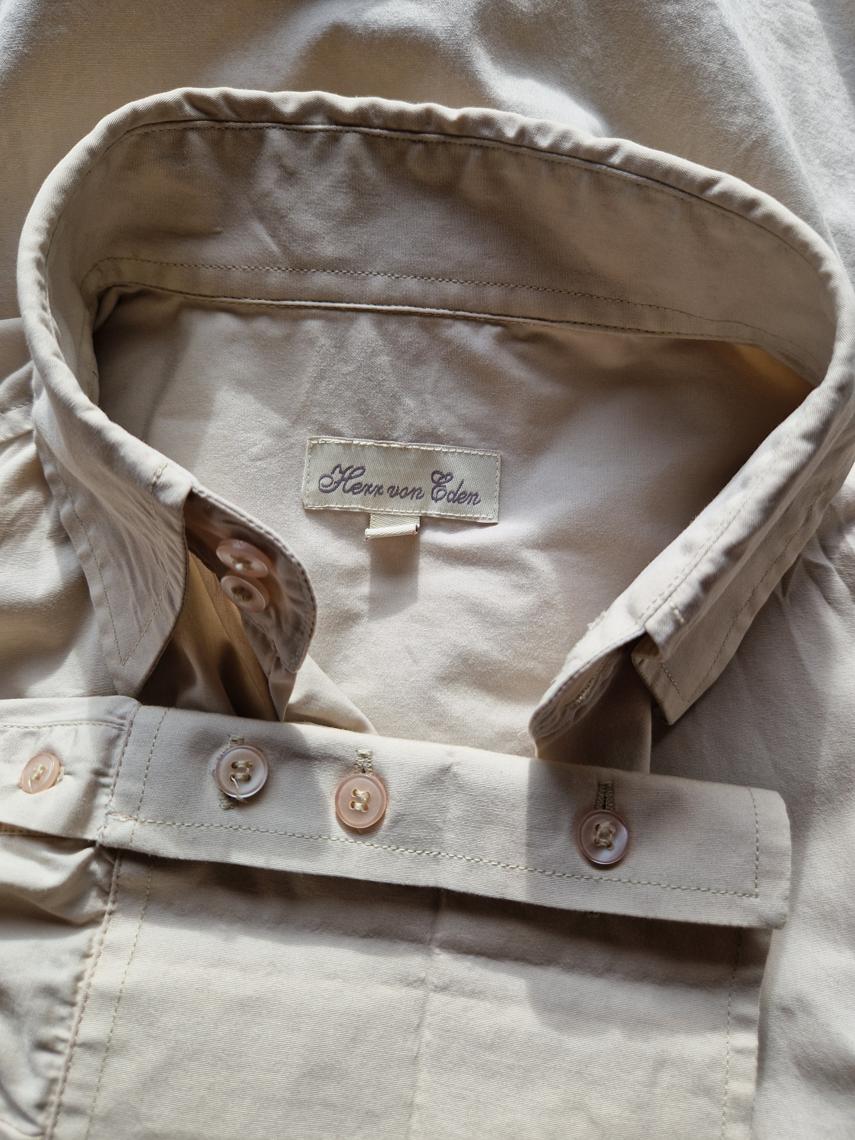 Herr Von Eden Hemd Beige Braun (39) M-L