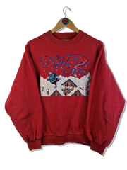 Vintage Iceberg Sweater "Night Snow" Bestickt Made In Italy Rot L