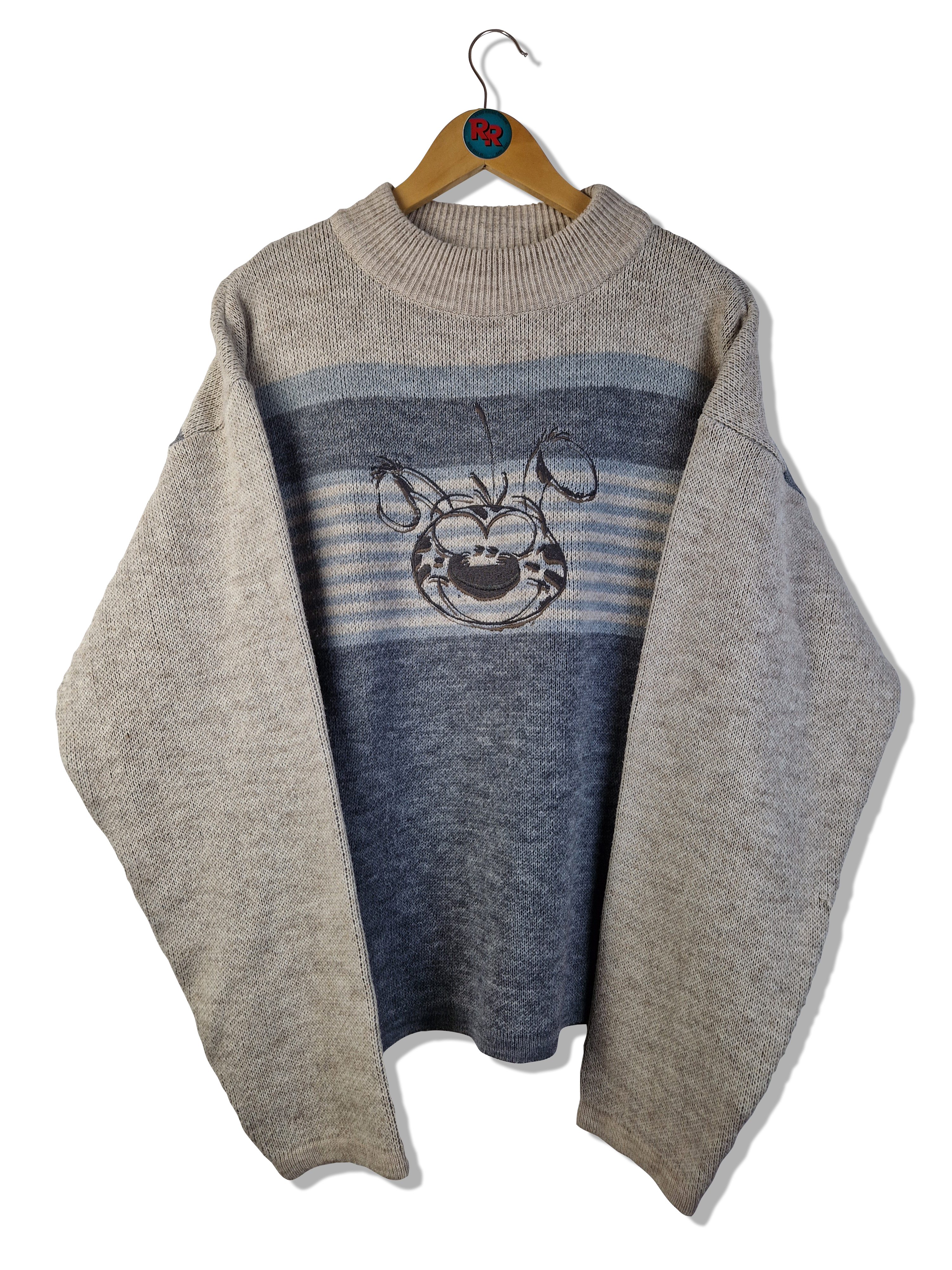 Vintage Marsupilami Strickpulli 2001 By Studio Aventures Mit Leinenanteil Beige L - RareRags