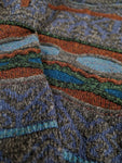 Double Classic Strickpullover Abstrakte Wellen Optik Erdtöne S-M