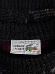 Vintage Lacoste Strickpullover Rare Abstract Pattern 70% Wolle  Made In France Schwarz Rot (4) M