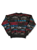 Vintage Lacoste Strickpullover Rare Abstract Pattern 70% Wolle  Made In France Schwarz Rot (4) M