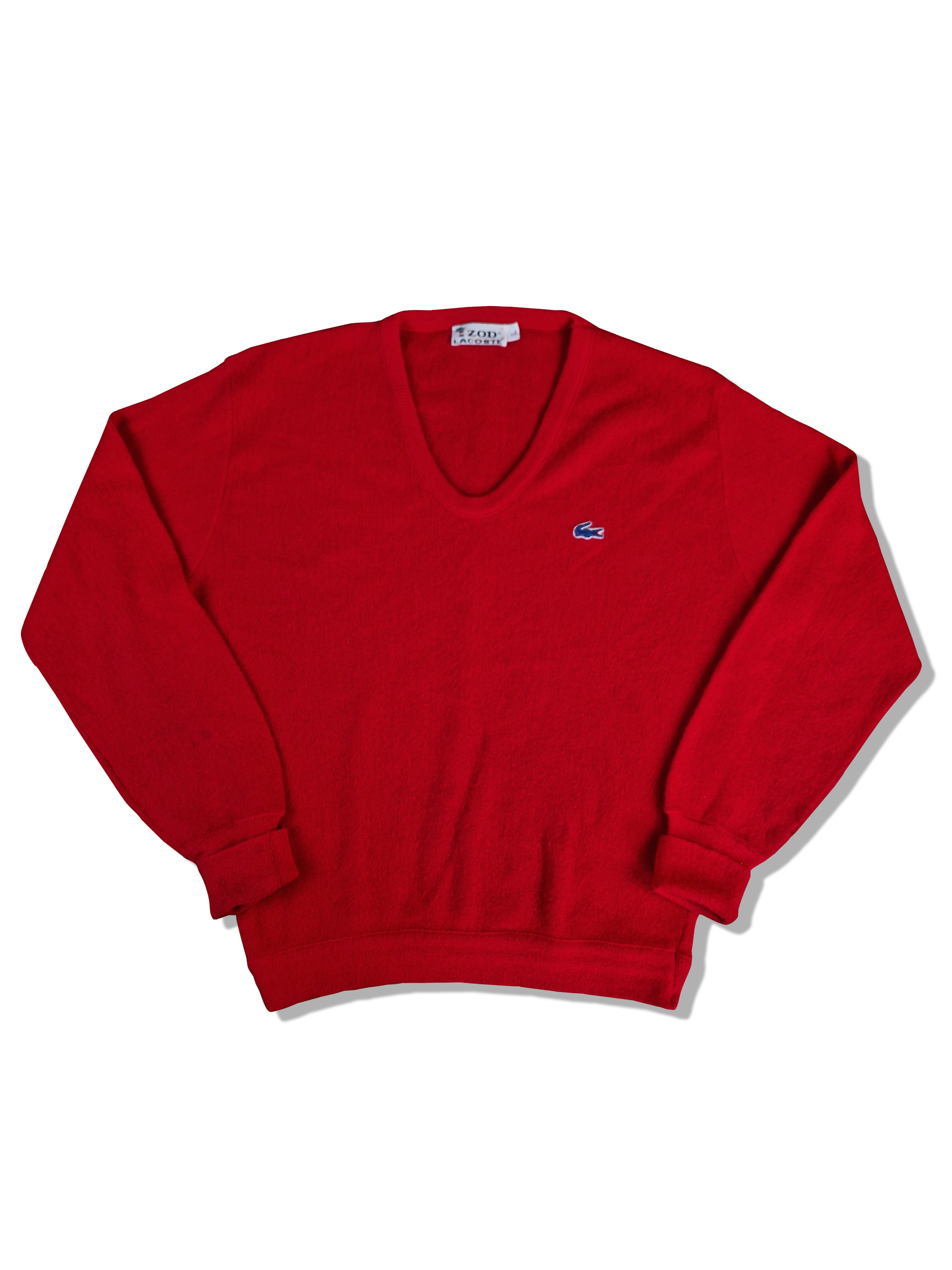 Vintage Izod Lacoste Strickpullover 80s Orlon Rot L