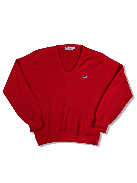 Vintage Izod Lacoste Strickpullover 80s Orlon Rot L