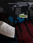 Vintage Lacoste Strickpullover Rare Abstract Pattern 70% Wolle Made In France Schwarz Rot (5) L