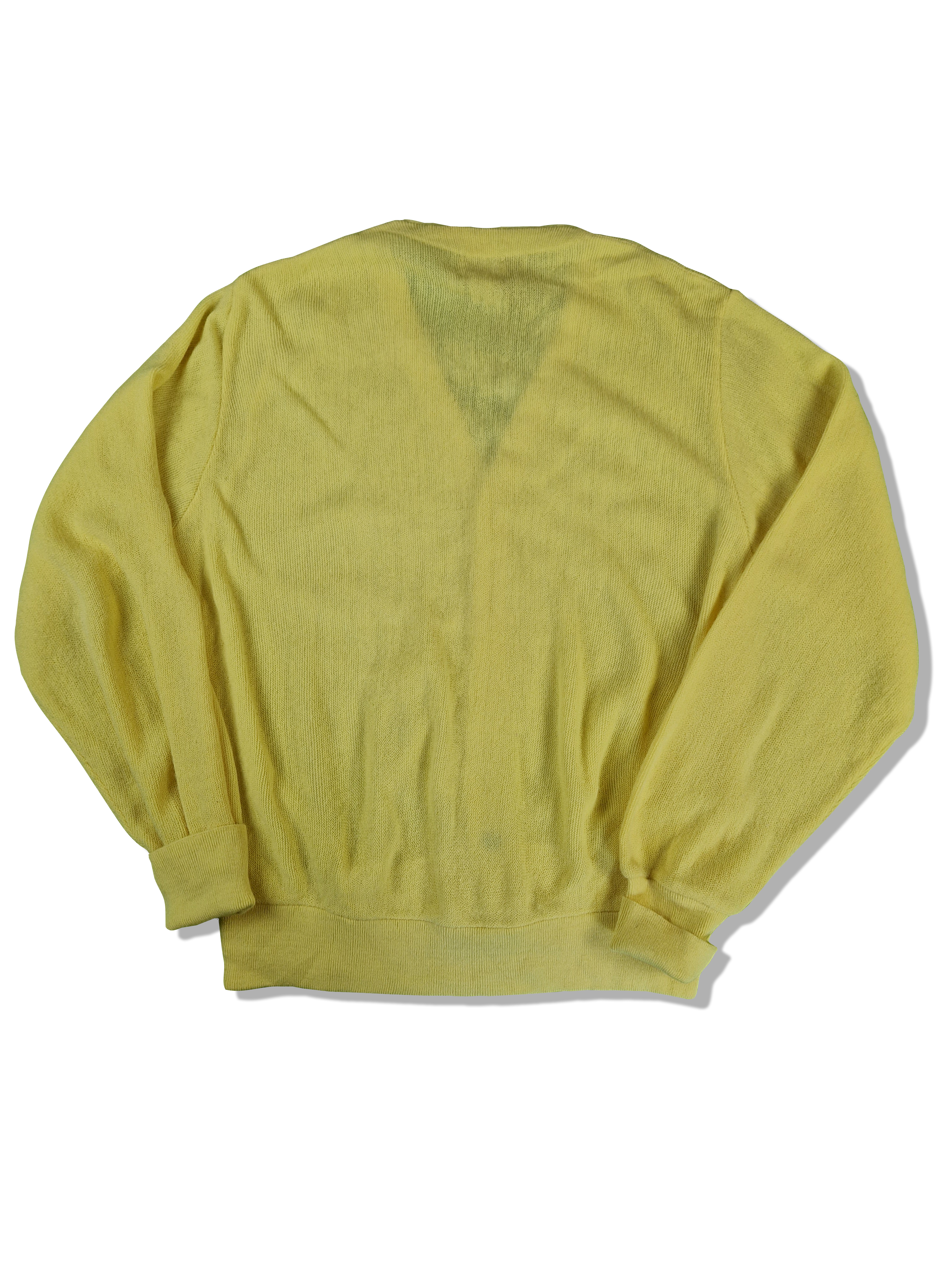 Rare! Vintage Lacoste By Izod Cardigan 80s Made In USA Zitronen Gelb M