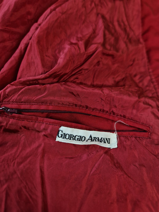 Vintage Giorgio Armani Cardigan Heavy Knit Rot M-L