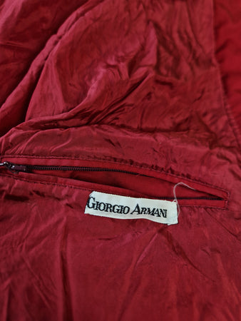 Vintage Giorgio Armani Cardigan Heavy Knit Rot M-L