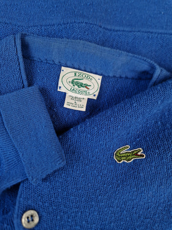 Rare! Vintage Lacoste By Izod Cardigan 80s Made In USA Blau M-L