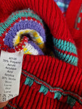 Vintage Petrolio Company Cardigan Crazy Coogi Like Wave Knit Bunt (42/44) M-L