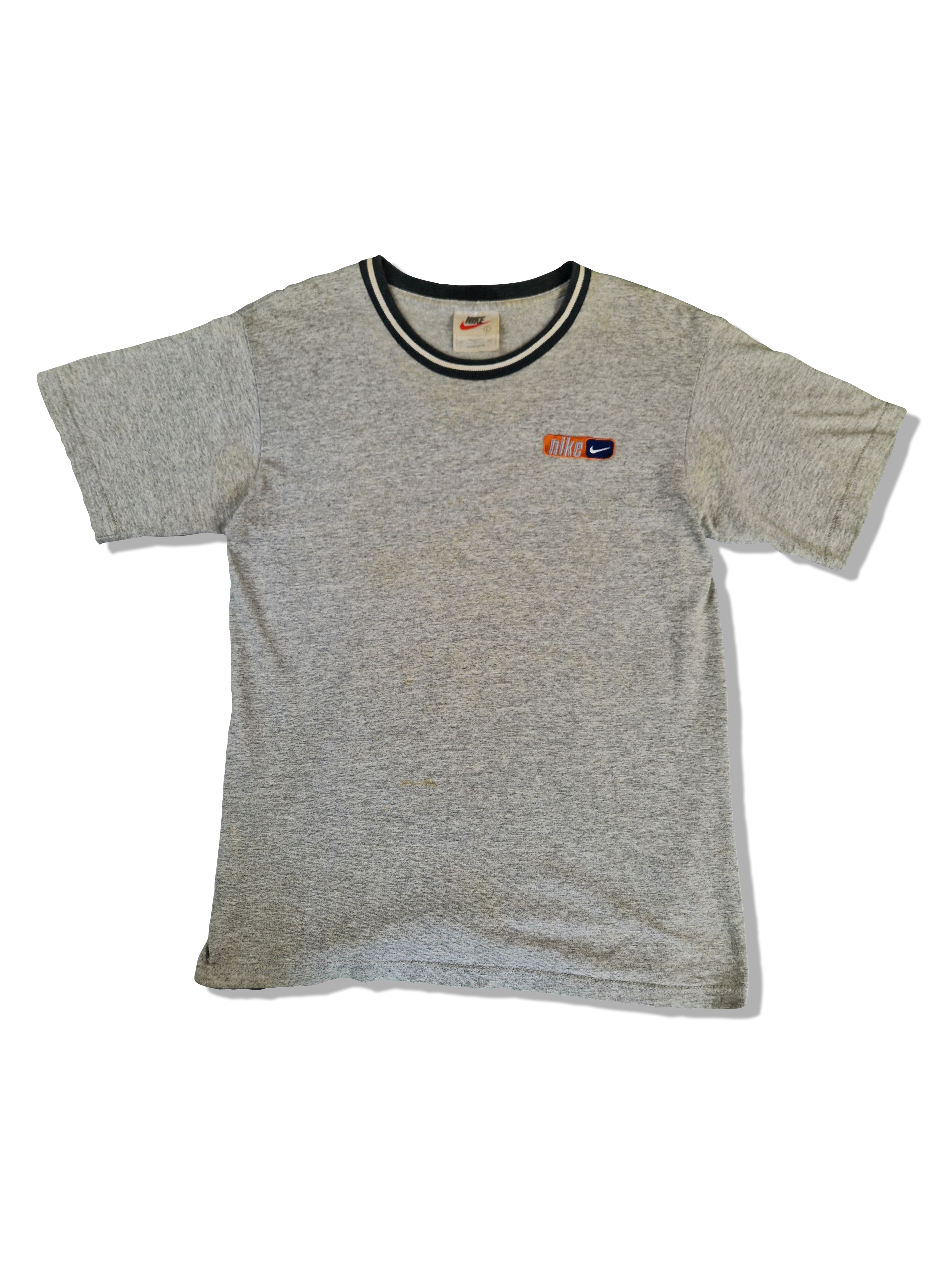 Vintage Nike Shirt Basic Bestickt Made In USA Heather Grau L - RareRags