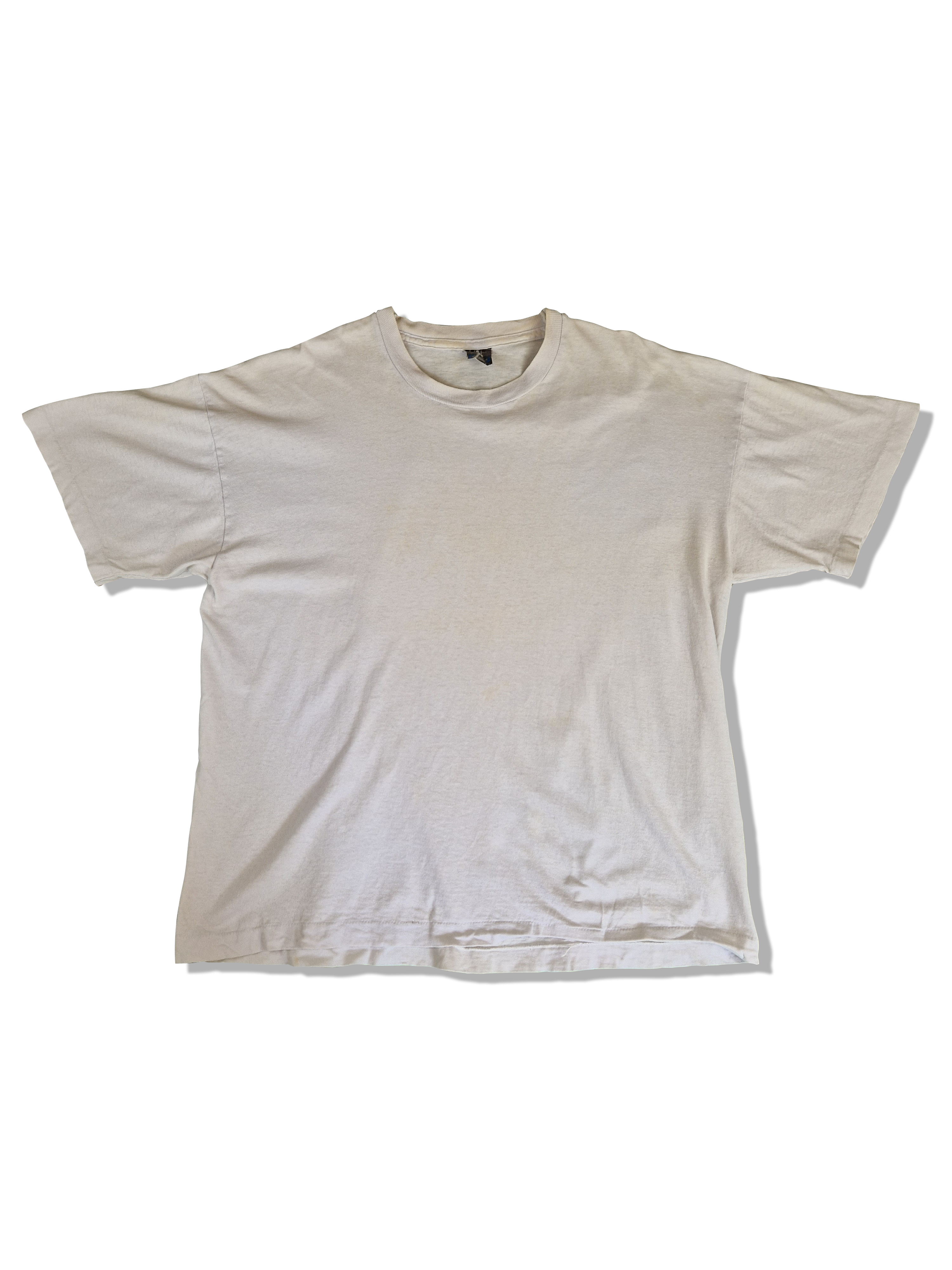 Vintage  Screen Stars Shirt "Fire plues- We break for nobody" Used Look Single Stitch Made In USA Weiß L