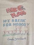 Vintage  Screen Stars Shirt "Fire plues- We break for nobody" Used Look Single Stitch Made In USA Weiß L