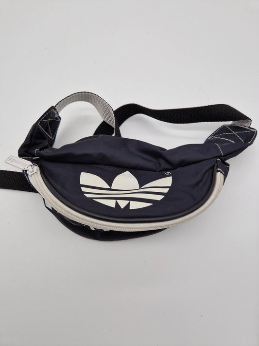 Vintage Adidas Bauchtasche 80s Schwarz Weiß