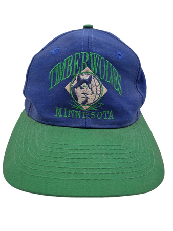 Rare! Vintage Cap Timberwolves Minnesota NBA Blau Grün