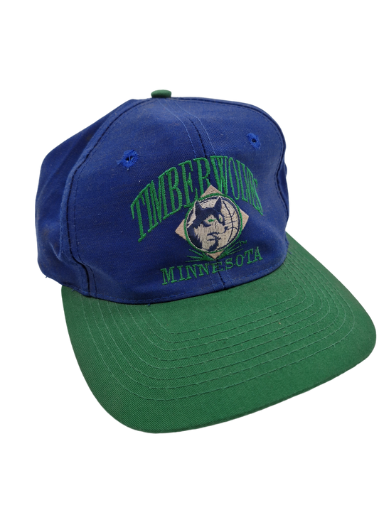 Rare! Vintage Cap Timberwolves Minnesota NBA Blau Grün