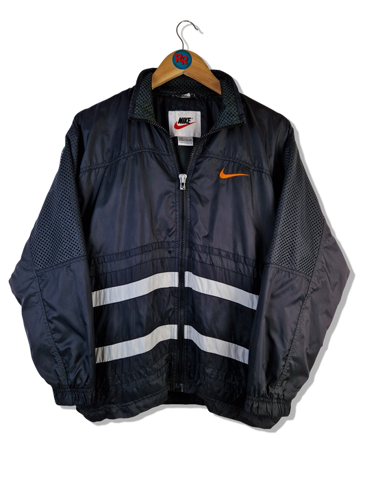 Vintage Nike Sportjacke Big Swoosh Embroidery Back Hit Schwarz L