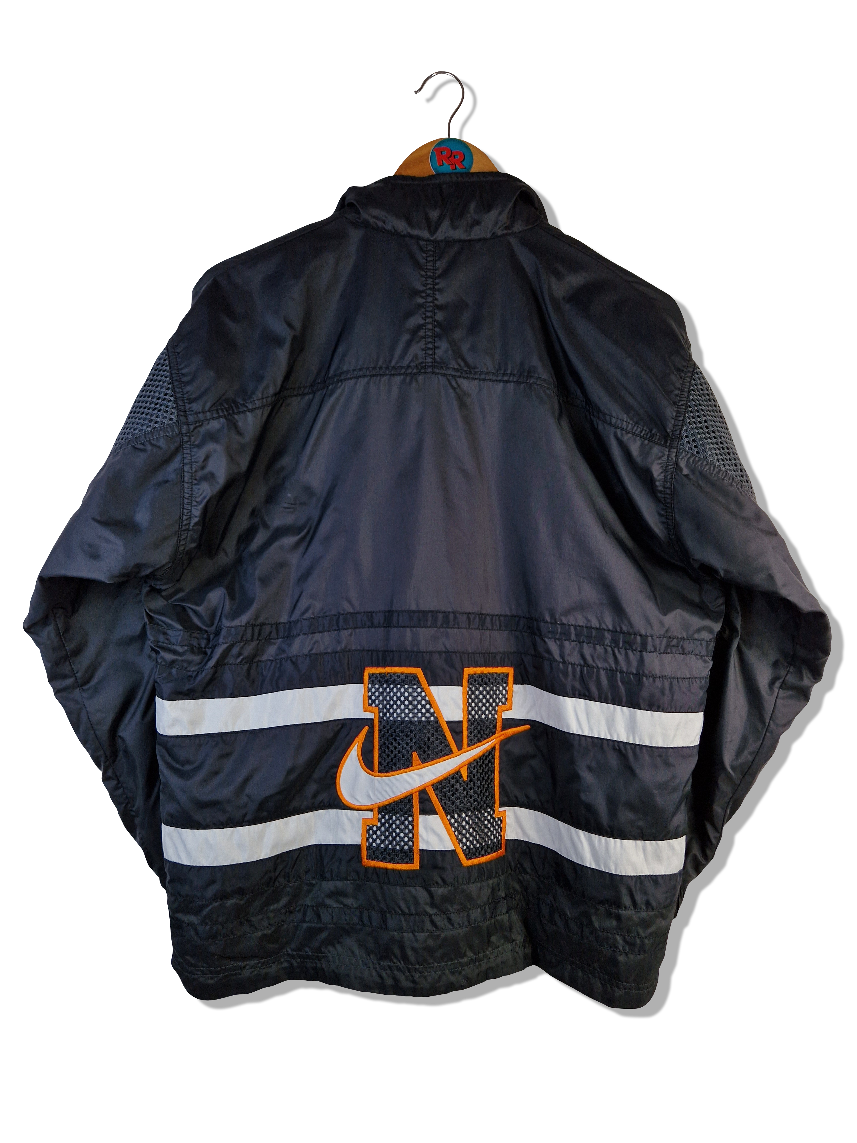 Vintage Nike Sportjacke Big Swoosh Embroidery Back Hit Schwarz L