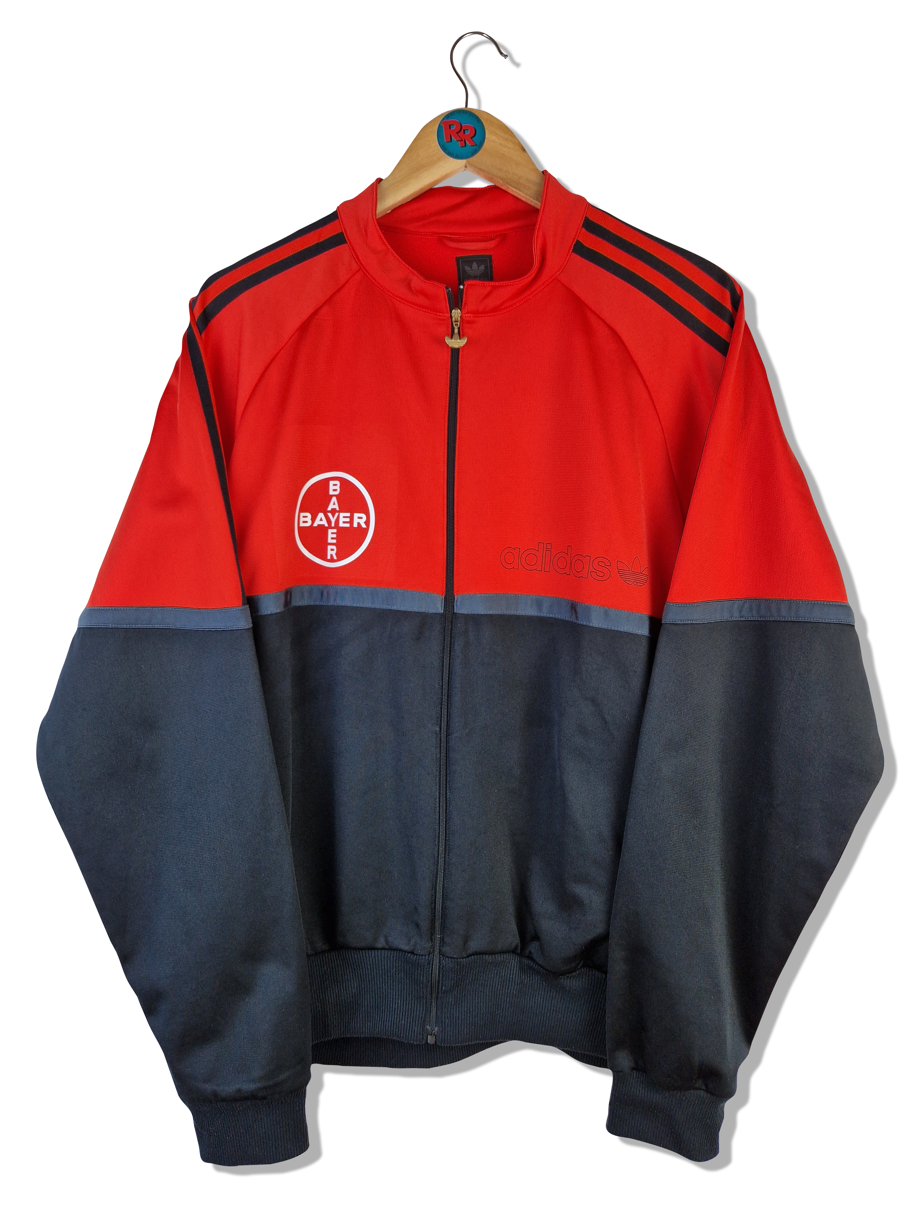 Adidas Sportjacke Originales Firebird "Bayer" Print 2005 Rot Schwarz L