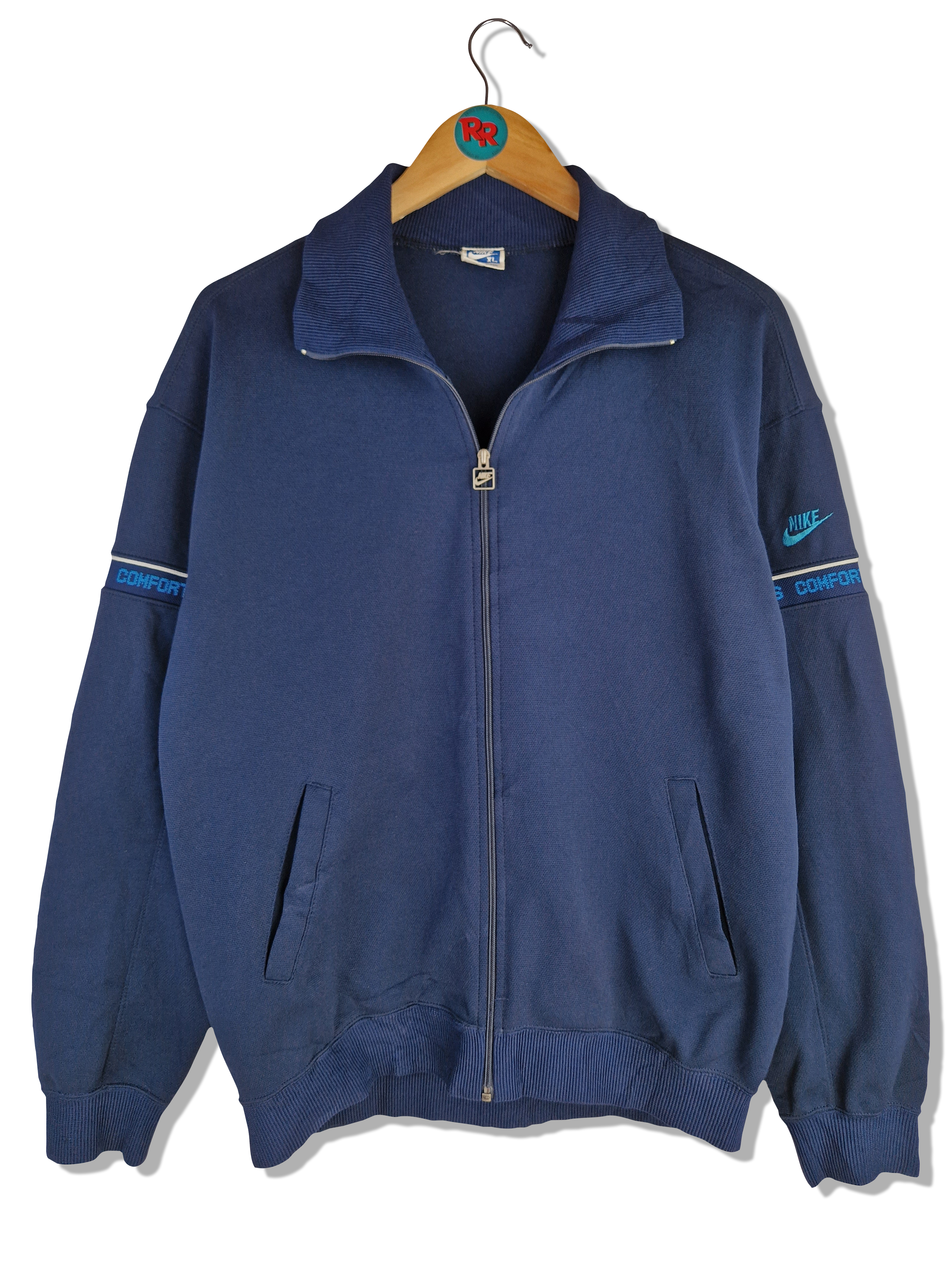 Rare! Vintage Nike Sportjacke 80s Blue Tag Made In Japan Dunkelblau L-XL