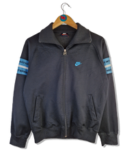 Rare! Vintage Nike Sportjacke 80s Blue Tag Made In Japan Schwarz Blau S-M