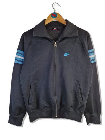 Rare! Vintage Nike Sportjacke 80s Blue Tag Made In Japan Schwarz Blau S-M