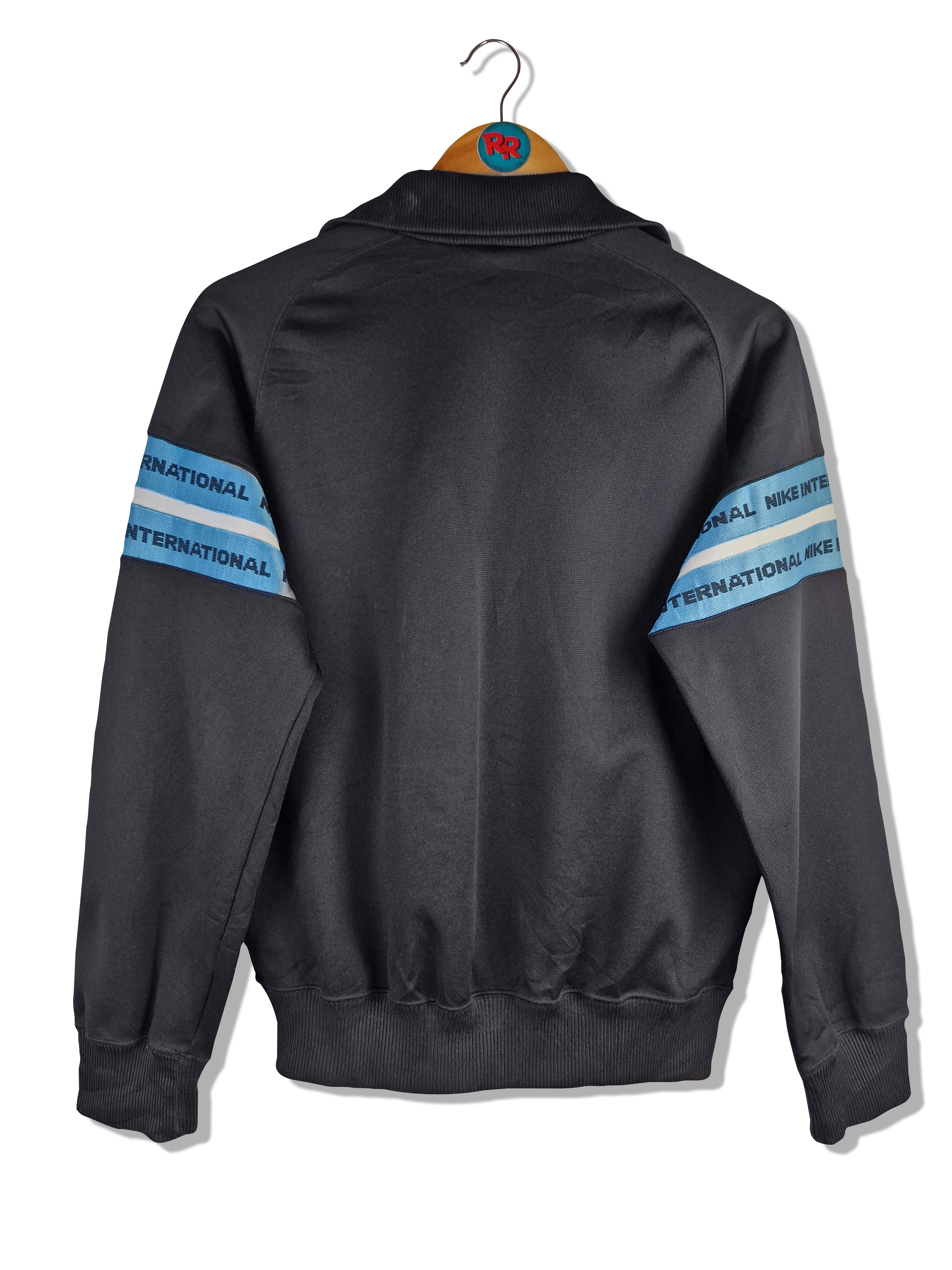 Rare! Vintage Nike Sportjacke 80s Blue Tag Made In Japan Schwarz Blau S-M