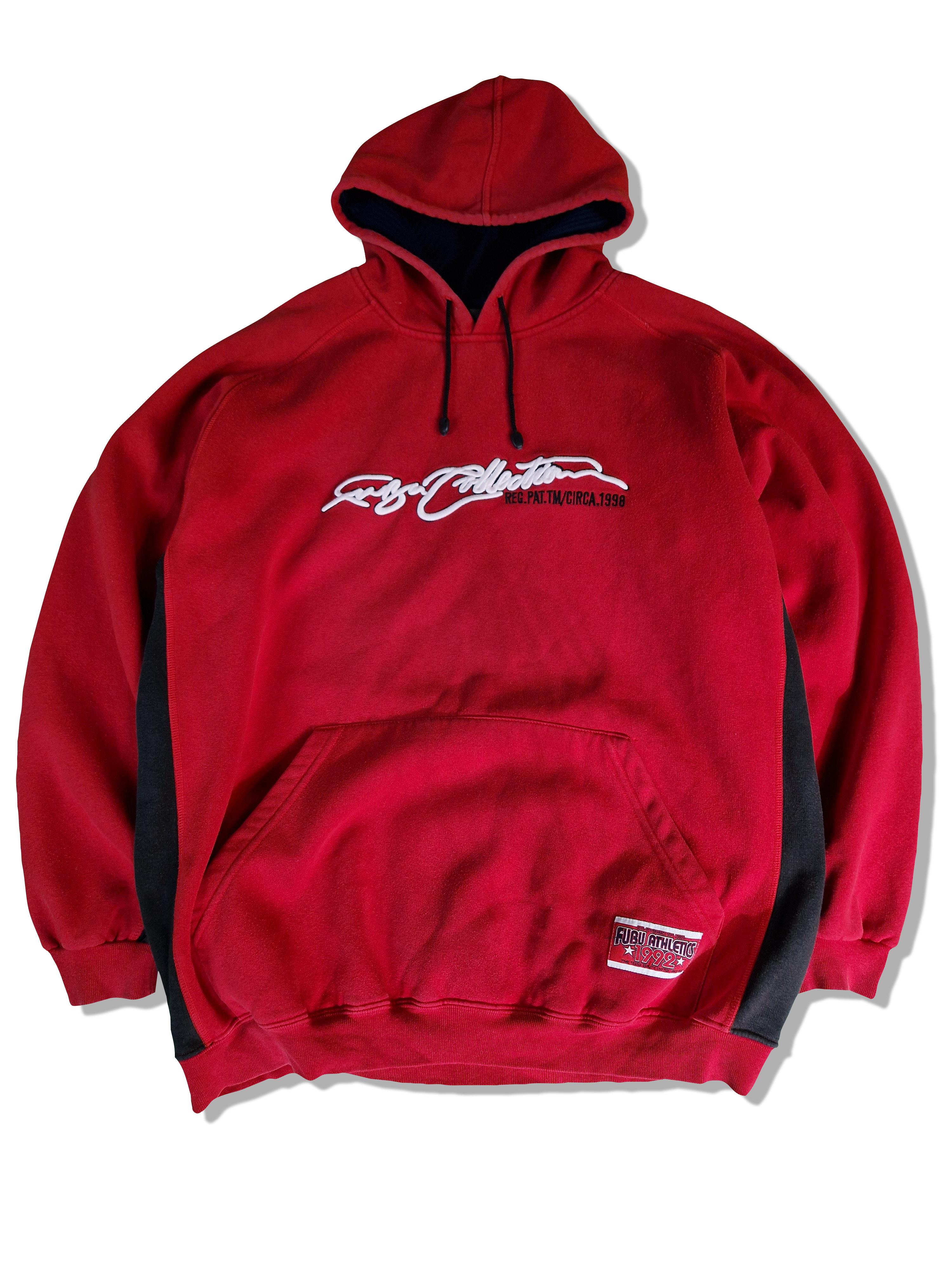 Vintage Fubu Hoodie Y2K Style Front Embroidery Rot XXL