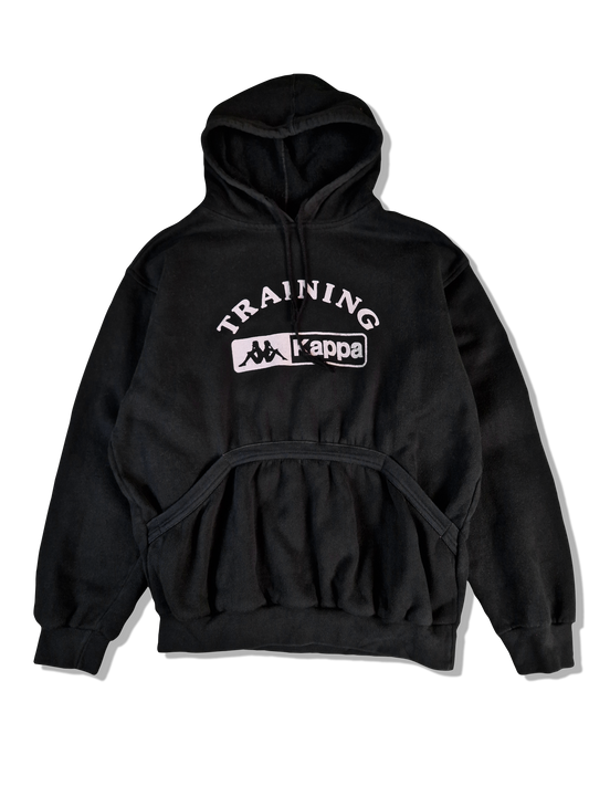 Vintage Kappa Hoodie Training Schwarz M
