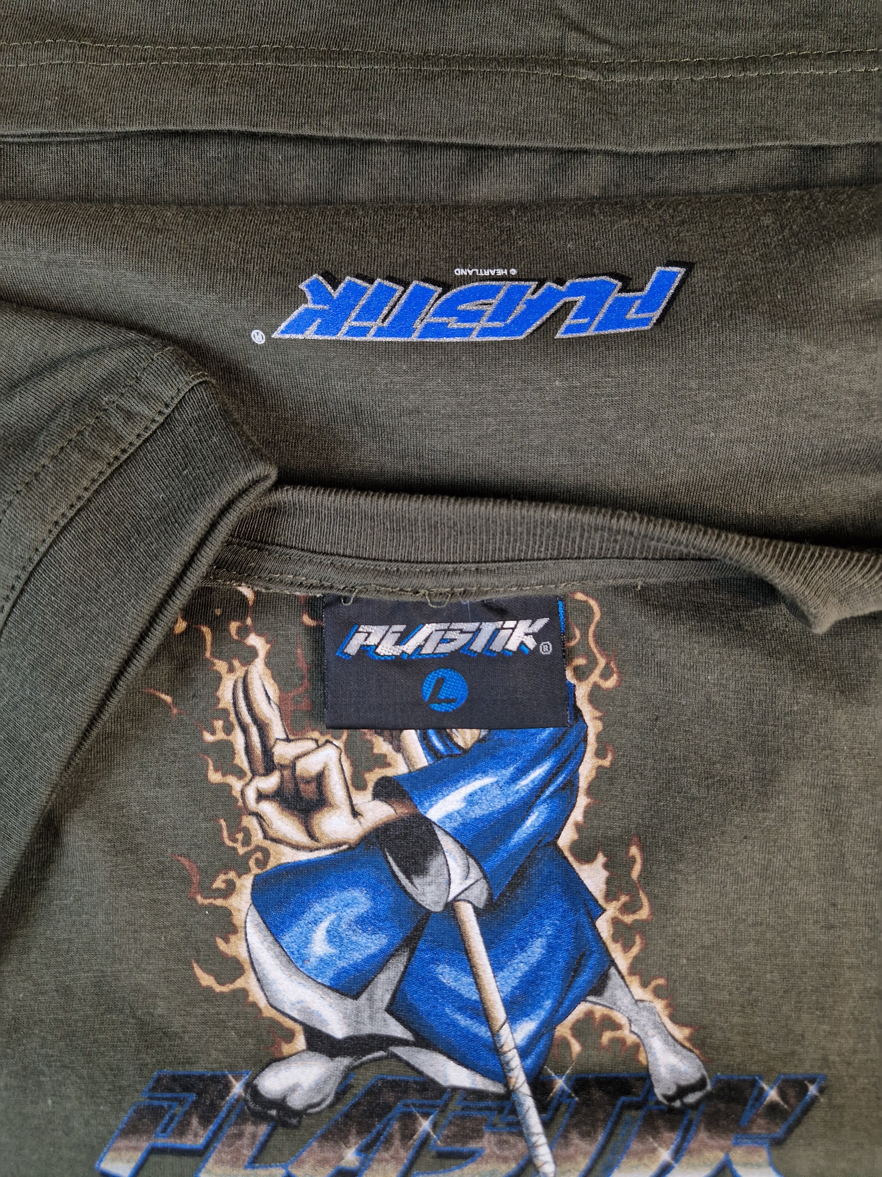 Rare! Vintage Plastik Shirt Deadstock Hook-Ups Anime Braun L - RareRags
