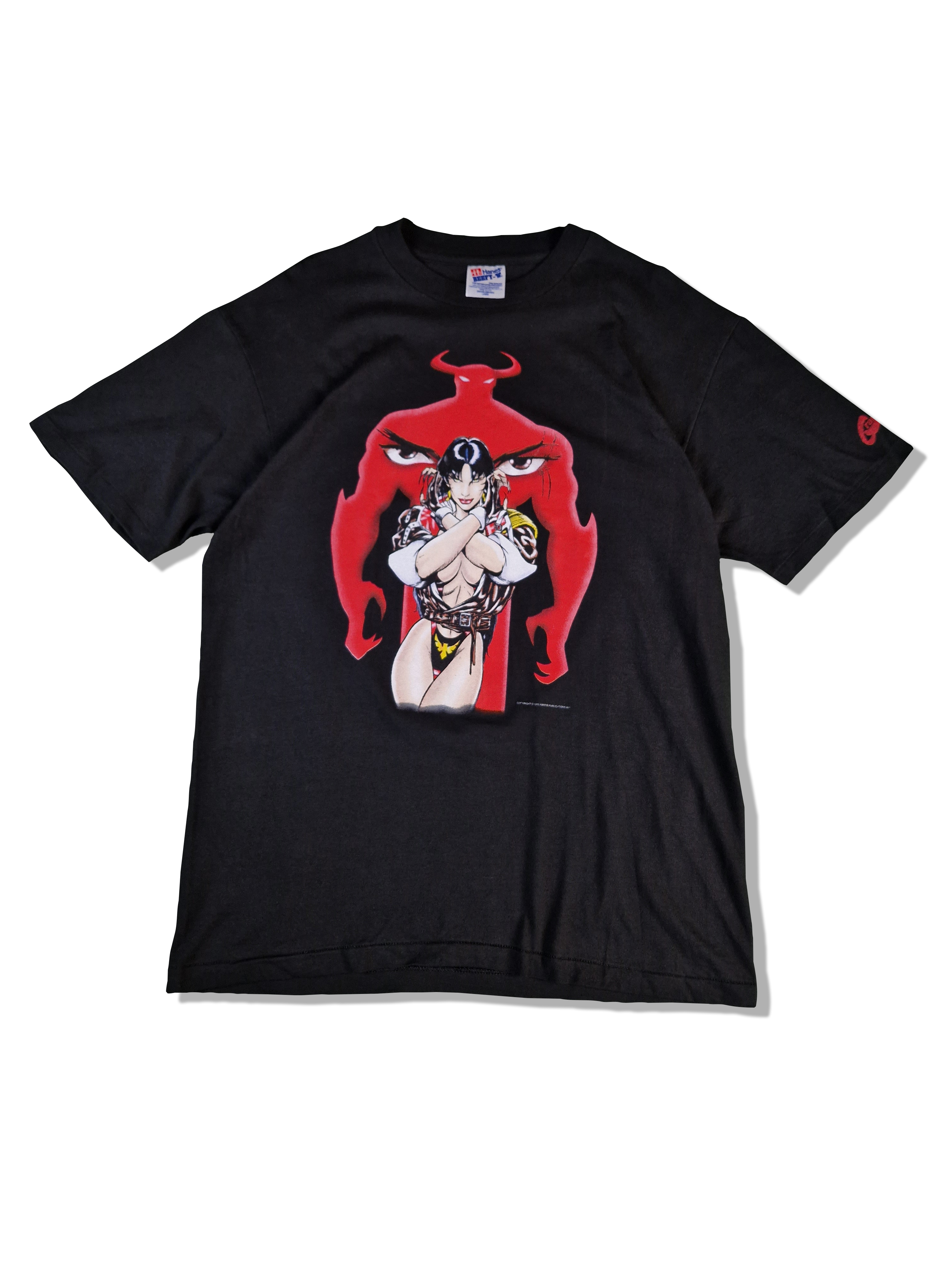 Rare! Vintage Hanes Shirt 1995 Anime Graphitti Harris Publications Single Stitched Made In USA Schwarz L - RareRags