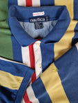 Vintage Nautica Polo-Shirt Made In Hong Kong Gestreift Bunt XL