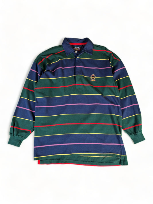 Vintage Arrow Polo-Shirt Langarm Crest Logo Gestreift Bunt XL