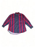 Vintage Nautica Hemd Gestreift Grau Rot XL